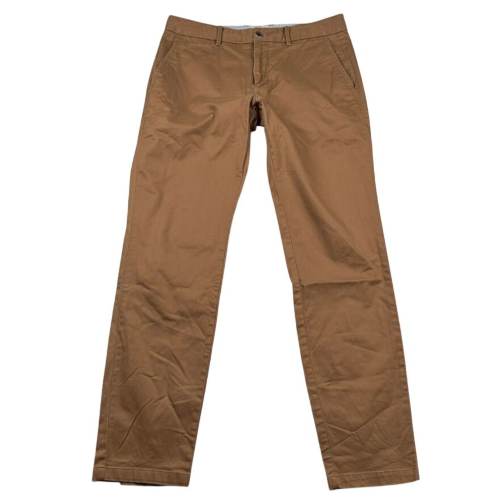 Perk Feel Good Chinos Mens 33x32 Slim Fit Stretch Cotton Pants Brown Tobacco